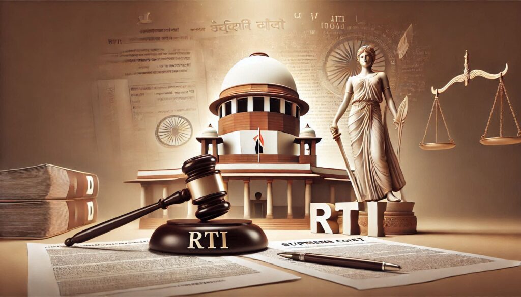 Supreme Court of India standing for justice and transparency under the RTI Act.